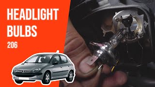 How to replace the headlight bulbs PEUGEOT 206