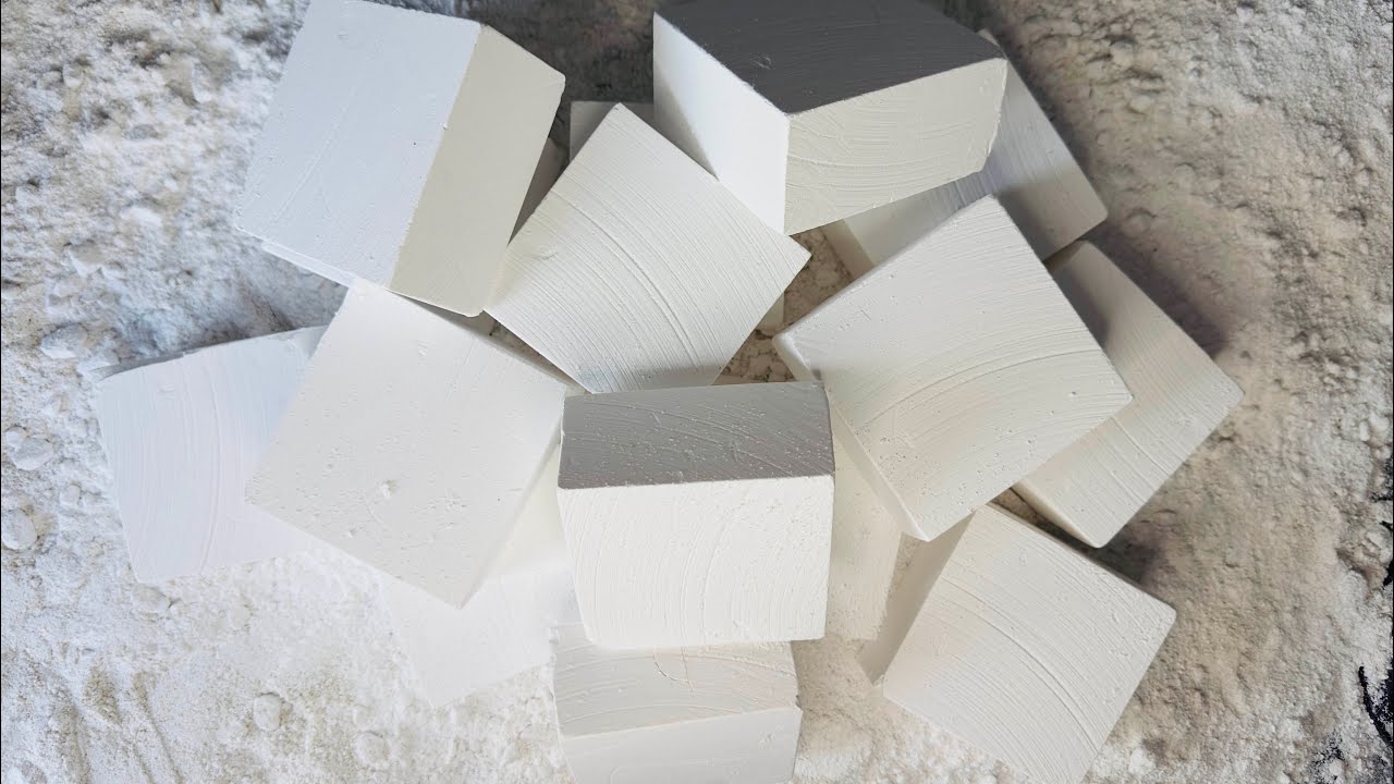 ASMR | CHALK BLISS | PURE WHITE BLOCKS ODDLY SATISFYING🤤