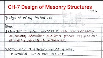 Unit:7 | Design of Axially loaded Wall | Prashant YT | Design of Masonary Structure | BE Civil |