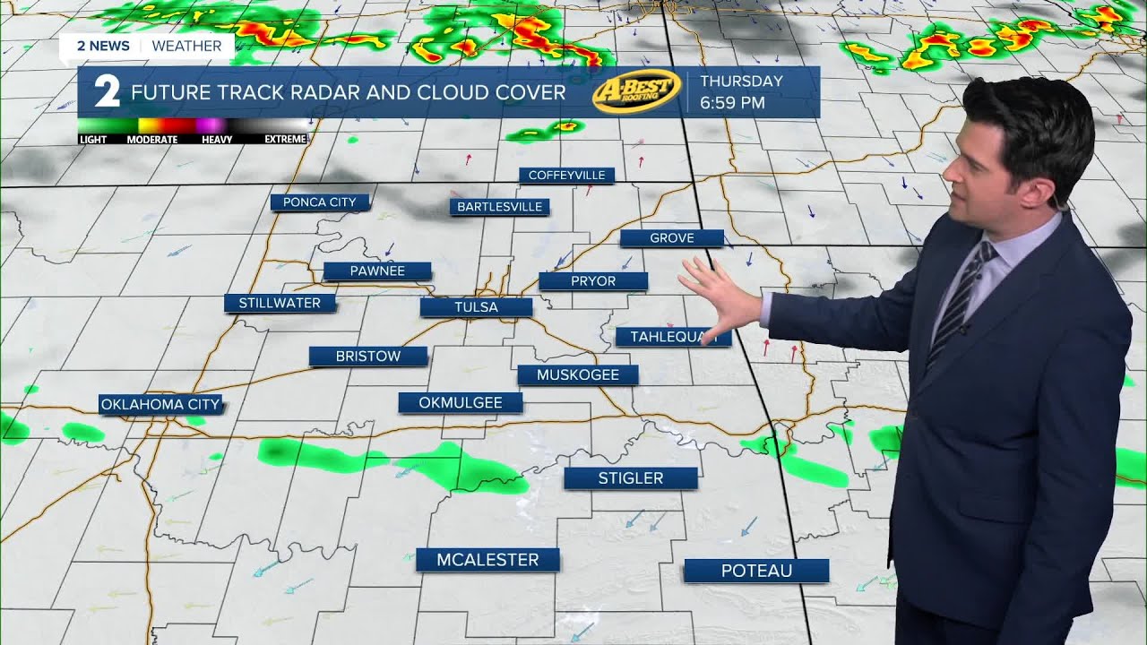 Slight chance for a few showers on Thursday - YouTube
