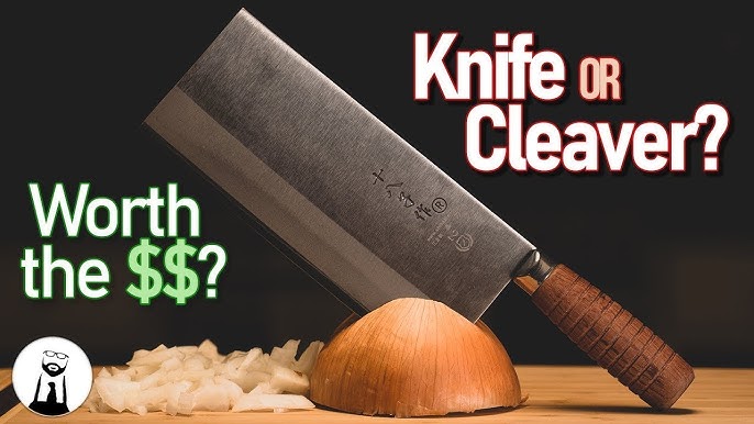 SHI BA ZI ZUO Chinese Knife Vegetable Meat Knife 6.7-inch Stainless Steel  Slicer Cleaver, Wooden Handle with Moderate Weight