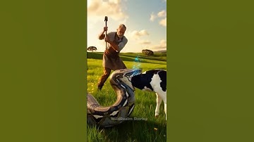 Farmer SAVES Calf from Giant Python Attack! 🐮🐍 #wildlife #rescue #animals #shorts