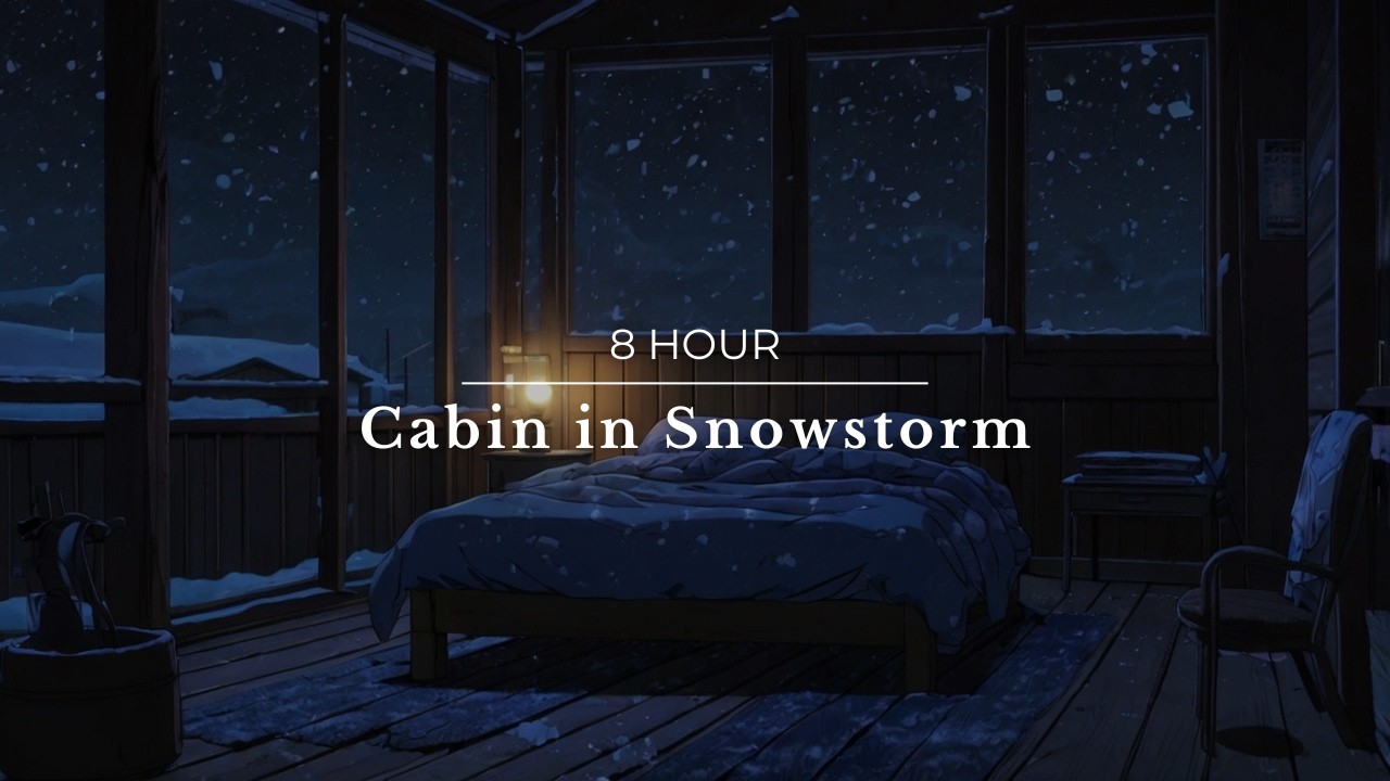 8 Hour Cabin in Snowstorm ️ | Cozy Blizzard & Winter Wind Sounds for ...