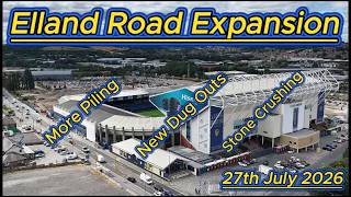 Elland Road Expansion 27th July 2026 -  leeds united fc stone crushing and piling #djidrone