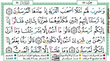 مصحف عمر القزابري برواية ورش فيديو  مكتوب ملون سورة 036  يس