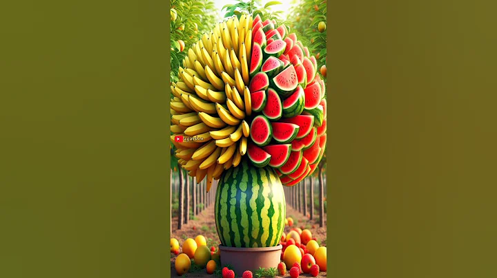 Easy and new method for planting and growing hybrid fruit trees that cross bananas with watermelons.