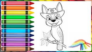 Paw Patrol 🦉🐾🐕 Drawing and coloring for kids step by step @supereasydrawings @MagicFingersArt