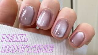 Silky Mauve Nails |  Nail Routine(No BGM)