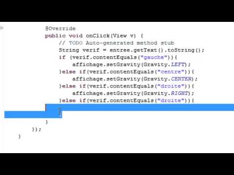 Tutoriel Android 29 Developpement  Application Android   Paramétrer Gravity en Java