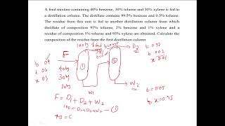 distillation column numerical with three component |process calculation |ktu| chemical engineering|