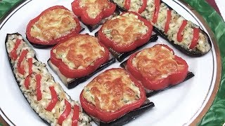 БАКЛАЖАНЫ В ДУХОВКЕ Быстро, вкусно фаршированные Баклажаны в духовке ЛЕГКИЙ РЕЦЕПТ