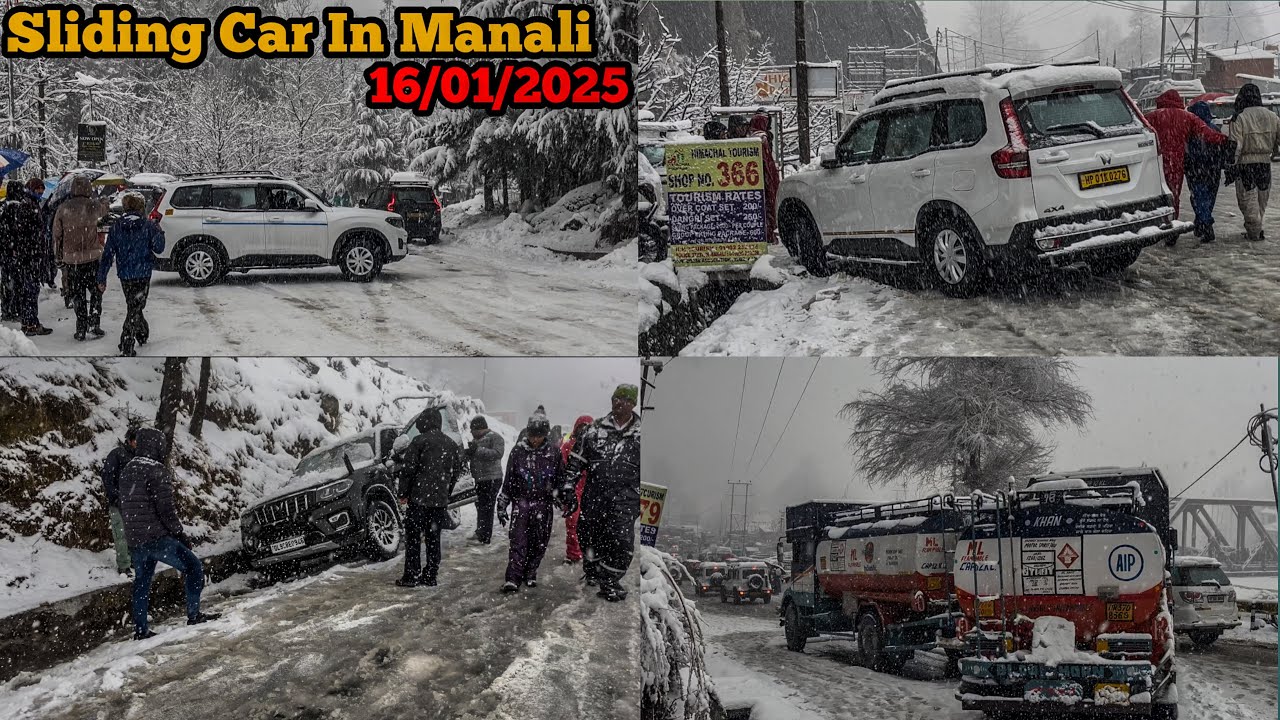 CAR CRASHED💥|| SLIDING CAR IN HEAVY SNOWFALL❄️|| LIVE ACCIDENT IN MANALI || MANALI VLOG 😍
