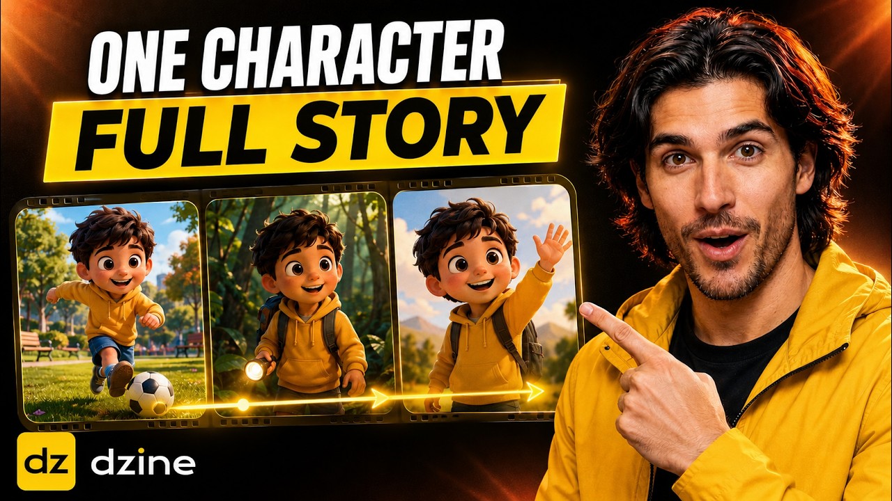I Made a Full Kids Story With ONE Consistent AI Character (Dzine Tutorial)
