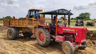 Mahindra 575 power plus tractor with fully loaded trolley Pulling | John Deere tractor power |