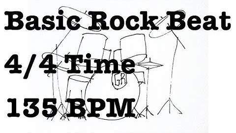 Basic Rock Drum Beat - 135 BPM - 4/4 Time - Metronome Loop 135BPM - Rock Beat - Drum Backing Track