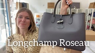 Longchamp, Bags, Longchamp Roseau Leather Shoulder Tote