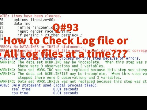 Q#93 :How to Check Log file or All Log files at a time??? Complete video only for join members