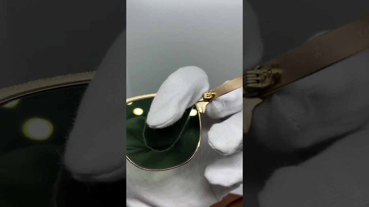 Солнцезащитные очки Ray Ban Clubmaster RB 3716 187 (оправа золото металл/темно зеленые линзы)