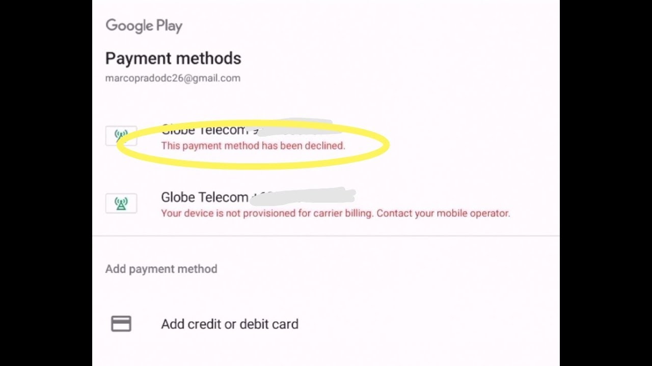 How To Fix This Payment Method Has Been Declined Error Philippines 2021 Youtube - roblox gift card declined by the bank