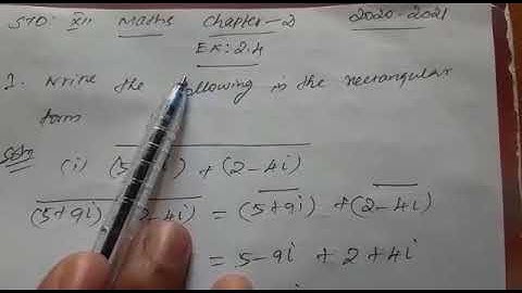 12th Maths Chapter 2 Complex Numbers - Class 11