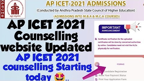 AP ICET 2021 Counselling Website updated🤩//AP ICET 2021 Counselling Starting from Today- Get Ready👍