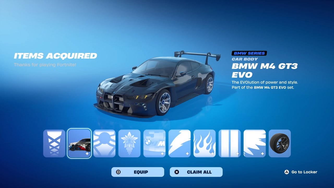 How To Get BMW M4 GT3 EVO Car Body For FREE! (Fortnite Rocket