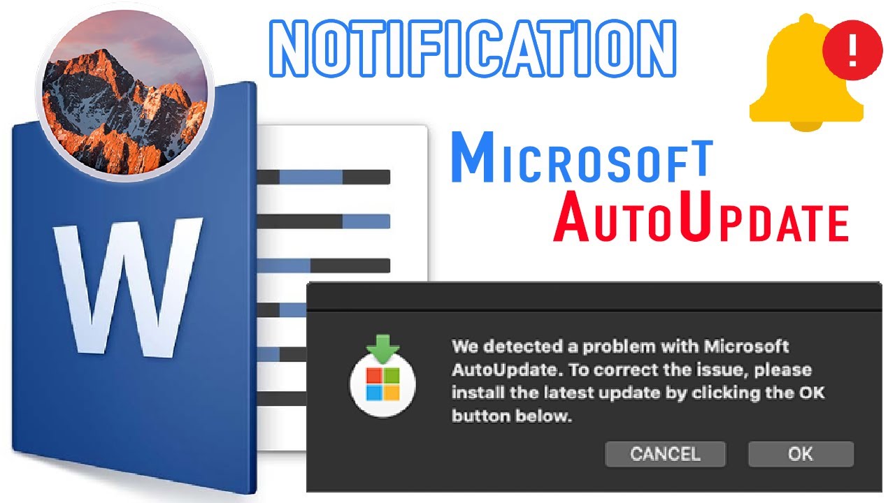 We Detected A Problem With Microsoft AutoUpdate | Notification | Microsoft  Office 2020 2021 macOS - YouTube