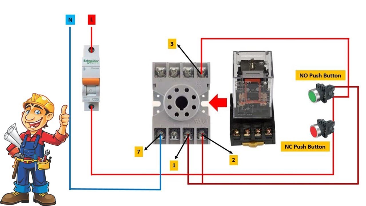 8 Pin Relay Holding Wiring Connection / Relay Holding Circuit Diagram
