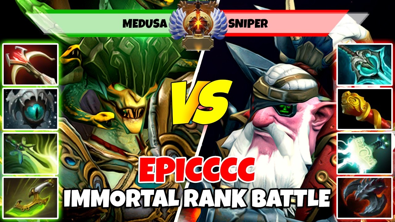 MEDUSA (Carry) vs SNIPER (Mid) - Epic Battle Of Immortal Rank Dota 2 Players - Z Dota 2