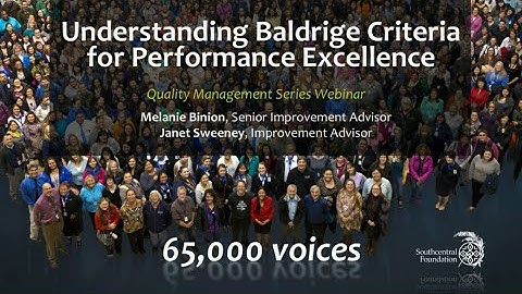 Understanding Baldrige Criteria for Performance Excellence