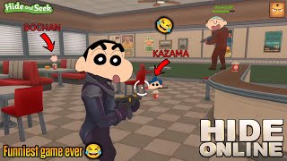 Shinchan playing hide and seek with friends 😂 | hide online hunters vs props  | funniest game ever😂 screenshot 5