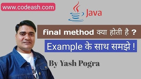 final method in java | final method in java example