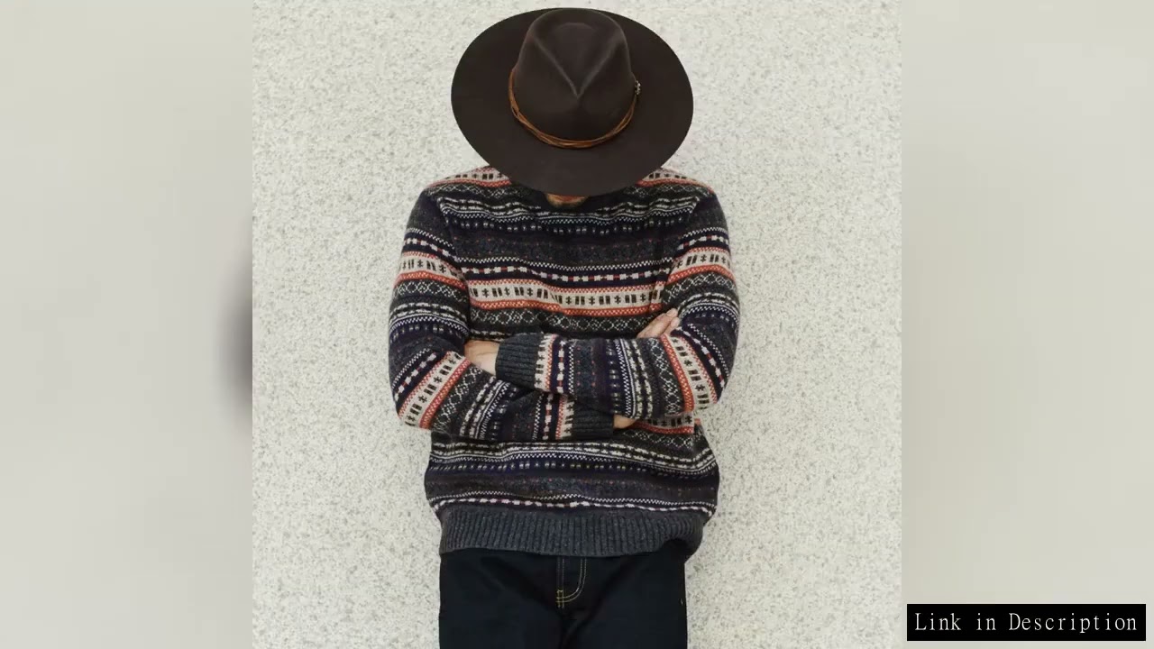 Sauce Zhan Mens Fair Isle Lambswool Sweater Winter Warm O-neck Wool Pullovers Multicolored Patterns