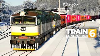 Pesante treno merci di container con 4× 750 “Brejlovec” Stara Paka – Hodkovice | Train Sim World screenshot 4
