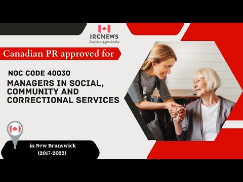 6 Years of Approved PR for Managers in social, community and services in New Brunswick  (NOC 40030)