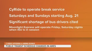 CyRide adjusts weekend schedule due to bus driver shortage