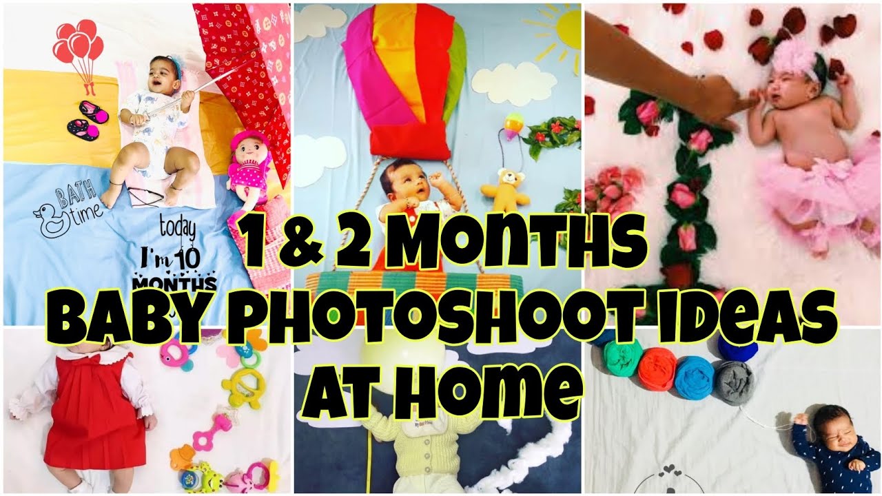 Beautiful 1 & 2 Months baby photoshoot ideas at home easily l Monthly