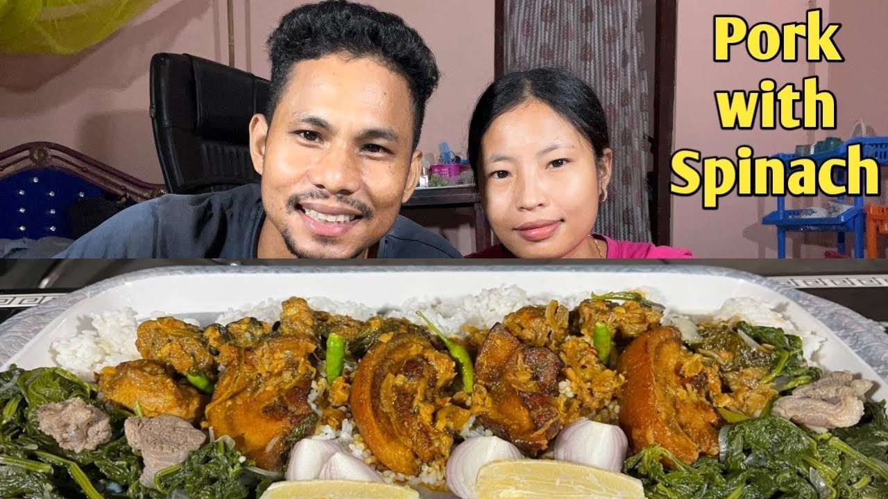 Pork Spinach/ Wak Sri Bura Buri mukbang