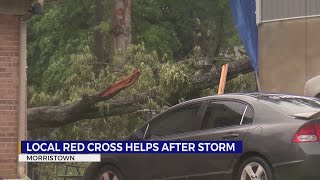 Local Red Cross volunteers in Morristown after storm damage