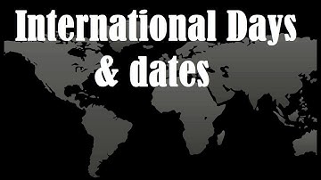 International Days- International Days list- National Days- Important Days- World Important Days