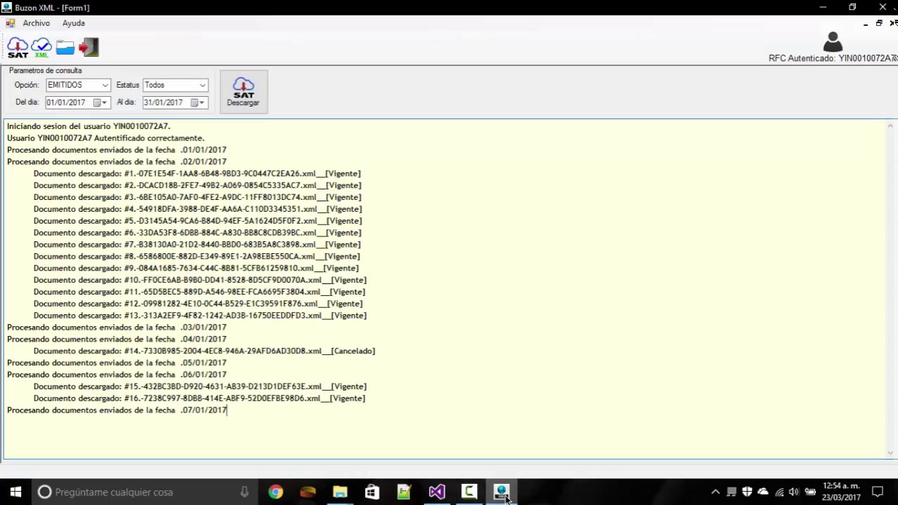 descarga masiva de uuid