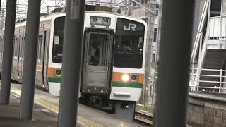 東海道本線２１１系普通列車静岡行き藤枝駅到着シーン2021.03.30.