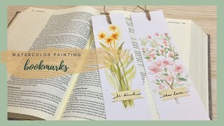 Painting Watercolor Bookmarks for Journal / Easy Watercolor Flower Painting #watercolorpainting