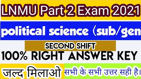 ba part 2 political science answer key // lnmu ba part 2 political science answer key 100% right ans