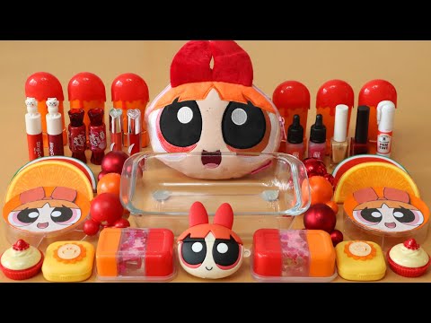 Mixing”<strong>Orange</strong>” Eyeshadow and Makeup,parts,glitter <strong>Into</strong> Slime!Satisfying Slime Video!★ASMR★