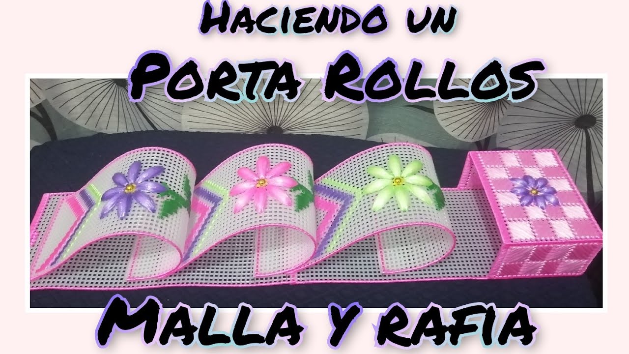 As página esférico haciendo un Porta Rollos / manualidades de Malla y Rafia / plastic canvas -  YouTube