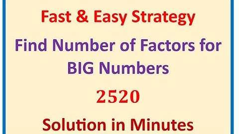 How to find number of  Factors of any Number like 2520