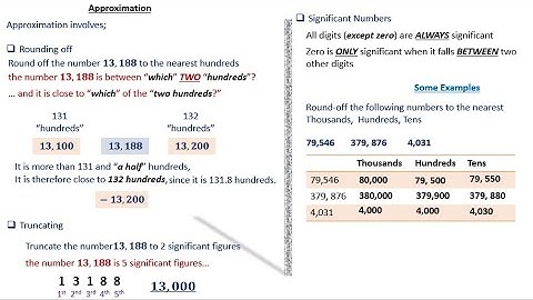 APPROXIMATION AND ERRORS|ROUNDING-OFF| TRUNCATING| SIGNIFICANT FIGURES| WORKED EXAMPLES