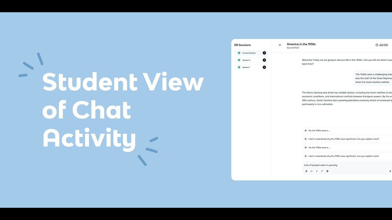 AI Tools: Student View of a Chat Activity in Knowt
