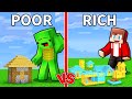 Mikey and JJ Built POOR vs RICH Tiny Village in Minecraft (Maizen)